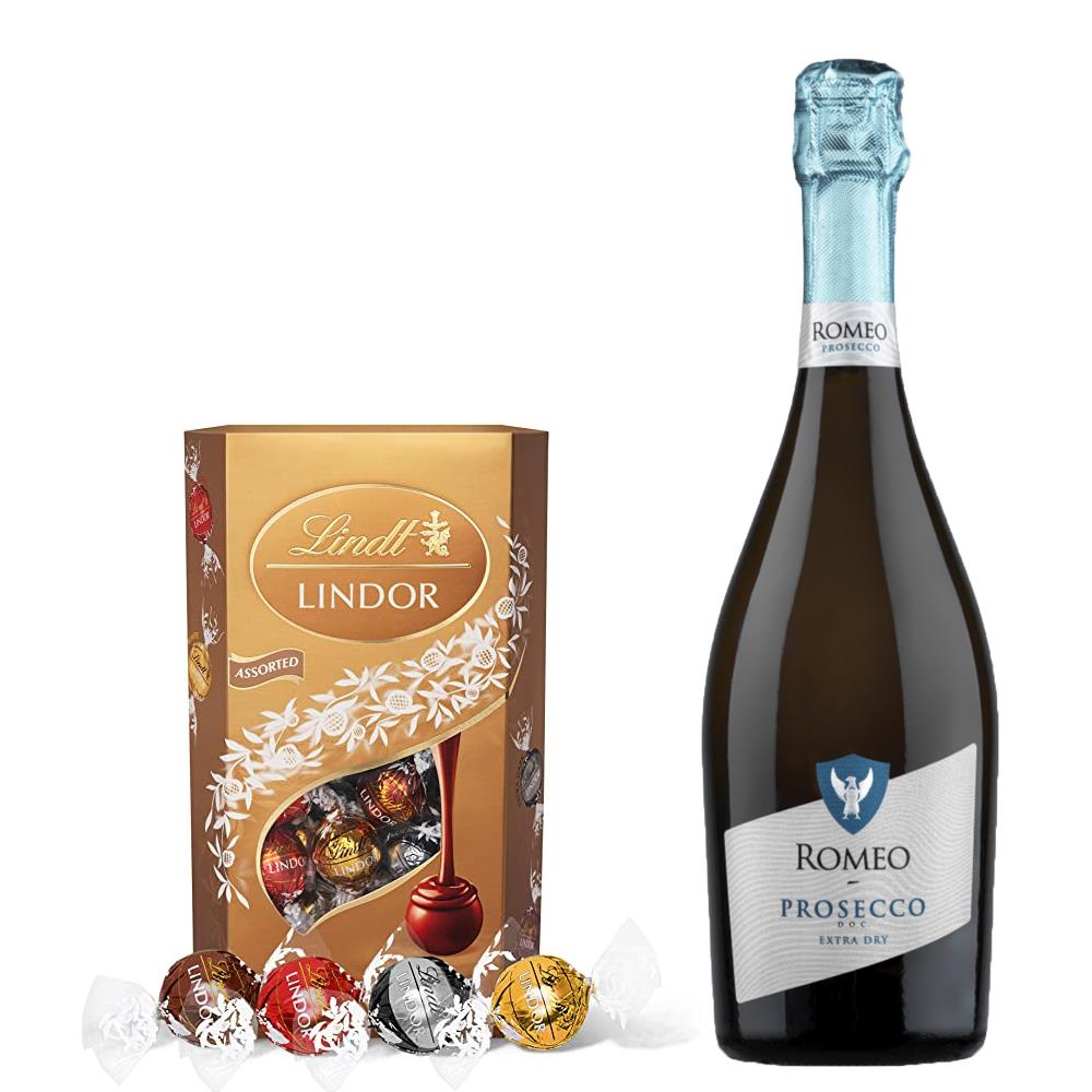 Romeo Prosecco DOC 75cl With Lindt Lindor Assorted Truffles 200g